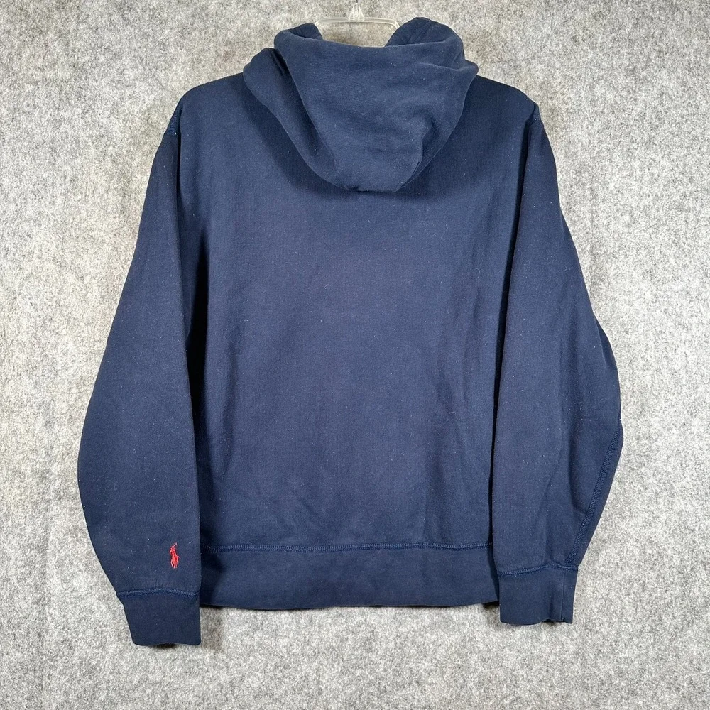 Polo Ralph Lauren Hooded Sweatshirt Mens Medium Embroidered Navy Academia